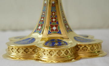 Solid silver gilt antique French Gothic Chalice.